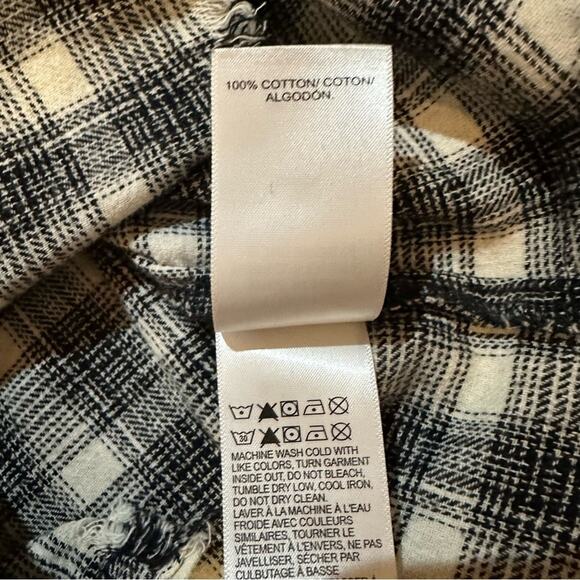 Lucky Brand Plaid Flannel Raw Hem Button Down Shirt NEW - Picture 5 of 6